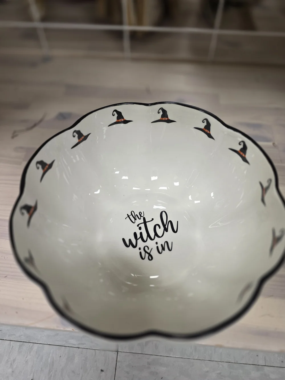 Festive Ceramic Halloween Witch Hat Candy Bowl-NWT